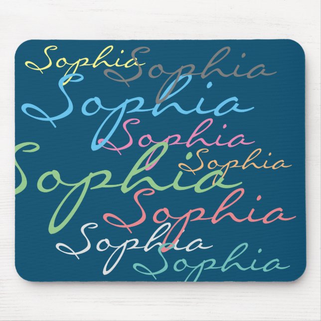 Tapis De Souris Nom personnalisé Maximaliste Moderne Typographie u (Devant)