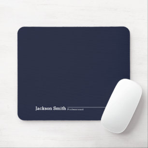 Tapis De Souris Nom personnalisé minimaliste moderne bleu marine