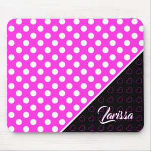 Tapis De Souris Nom Personnalisé Modèle, Frappe Rose Et Noir