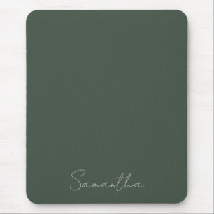 Tapis De Souris Nom personnalisé moderne Vert foncé