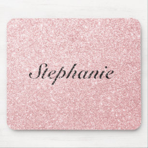 Tapis De Souris Nom personnalisé Parties scintillant rose style ét