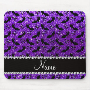 Tapis De Souris Nom personnalisé parties scintillant violet fantai