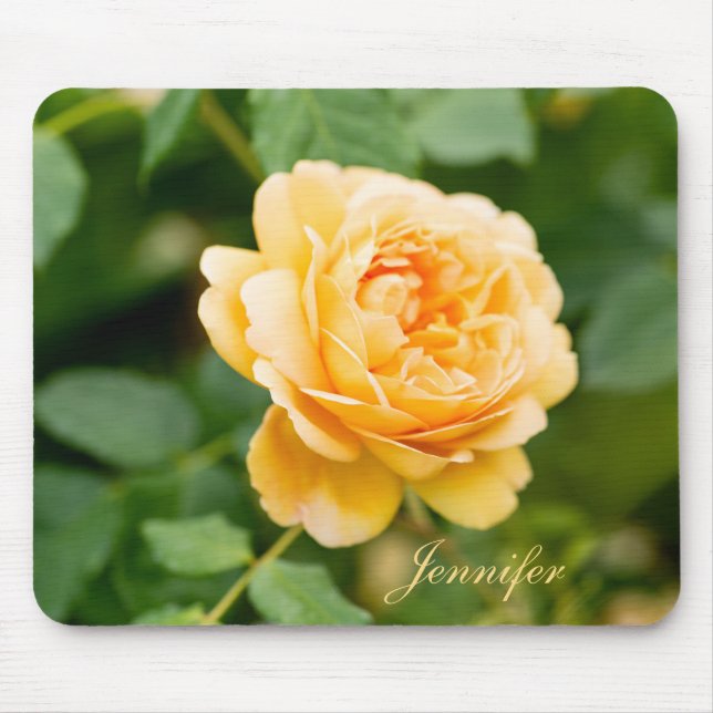 Tapis De Souris Nom personnalisé Rose jaune orange (Devant)