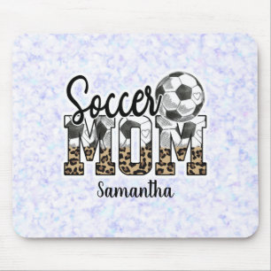 Tapis De Souris Nom personnalisé Soccer Maman   Fête des mères