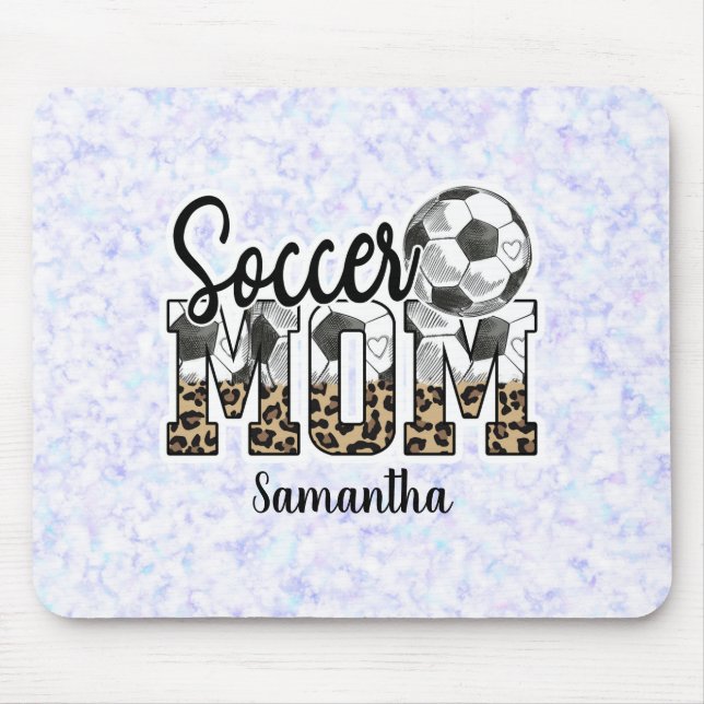 Tapis De Souris Nom personnalisé Soccer Maman | Fête des mères (Devant)