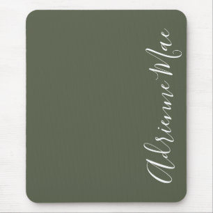 Tapis De Souris Nom tout simplement élégant Dark Chive Green Perso