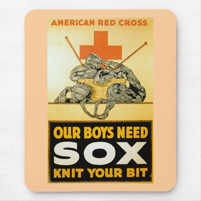Tapis De Souris Nos Garçons Ont Besoin De Sox ~ Knit Your Bit (Devant)