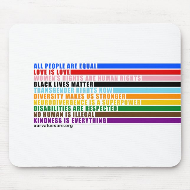 Tapis De Souris Nos valeurs sont (Devant)