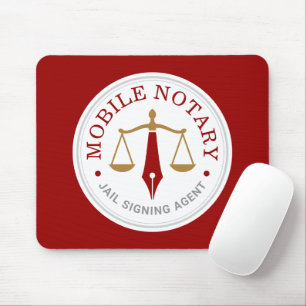 Tapis De Souris Notaire public mobile personnalisé or rouge signat