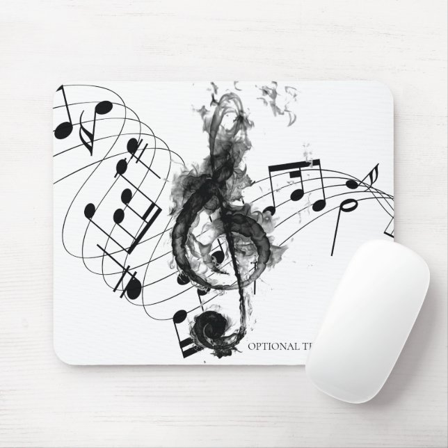 Tapis De Souris Note de musique noir et blanc de luxe (Avec souris)