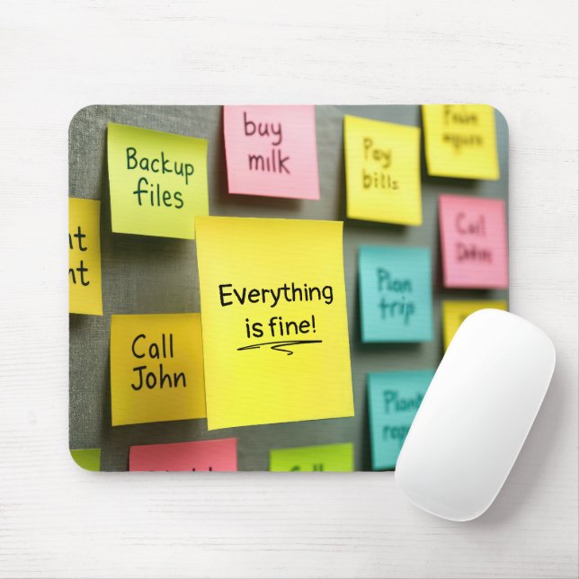 Tapis De Souris Note Reminders On Office Cubicle Wall (Avec souris)