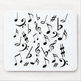 Tapis De Souris Notes musicales Mousepad - Noir et Blanc