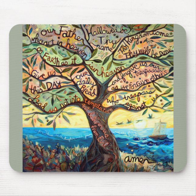 Tapis De Souris Notre père (Prayer de seigneur) Mousepad coloré (Devant)