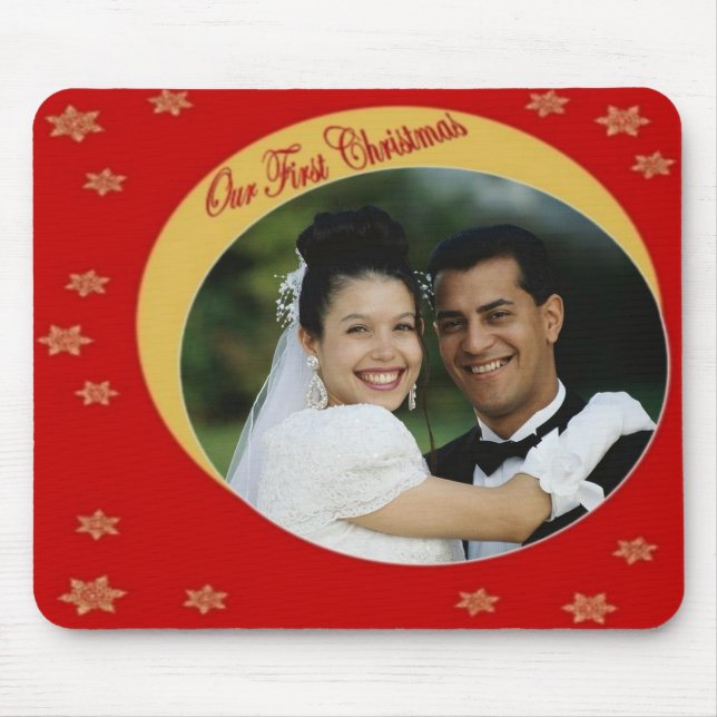Tapis De Souris Notre premier cadre photo de Noël Mousepad (Devant)