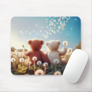 Tapis De Souris Nounours dans un champ de Dandelion