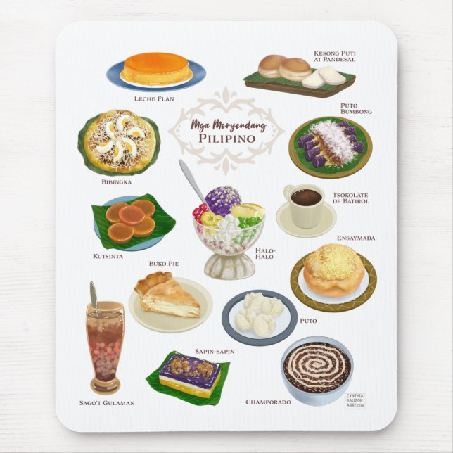 Tapis De Souris Nourriture philippine / Meryenda / Desserts (Devant)
