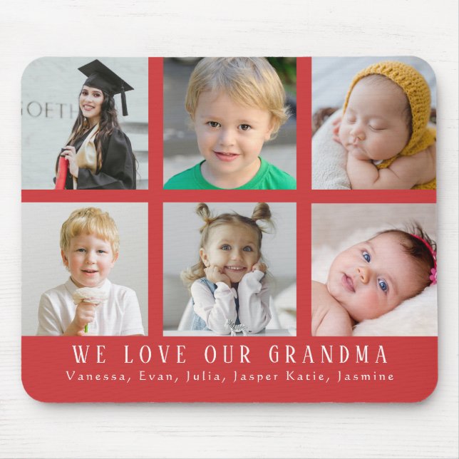 Tapis De Souris Nous aimons notre grand-mère |Grandkids Photo Coll (Devant)