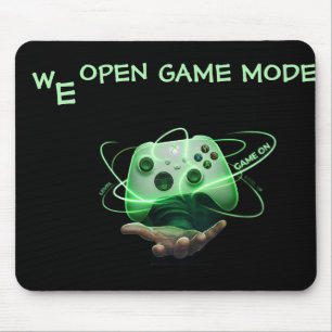 Tapis De Souris "Nous ouvrons le mode jeu" Manette néon Lévitante