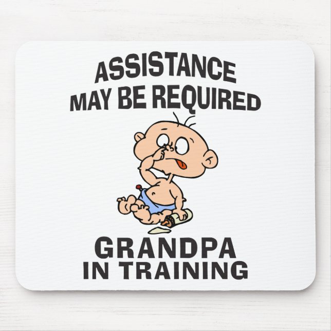 Tapis De Souris Nouveau grand-papa dans la formation (Devant)