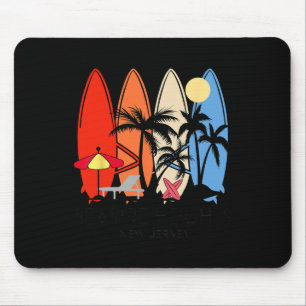 Tapis De Souris Nouveau Jersey Seaside Heights Surfboard Rétro Vin
