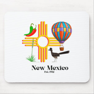 Tapis De Souris Nouveau-Mexique Zia_ Poivrons, Ballon, Grand Géoco