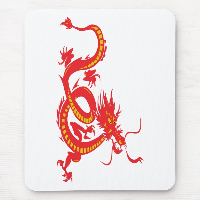 Tapis De Souris Nouvel An chinois Dragon rouge (Devant)