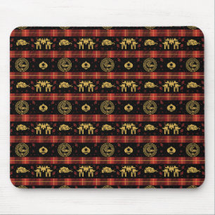 Tapis De Souris Nouvel An chinois Tiger Red Check Motif