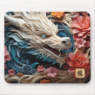 Tapis De Souris Nouvel An lunaire du Dragon   Dragon blanc