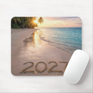 Tapis De Souris Nouvelle Année 2027 Plage Tropicale
