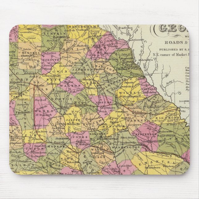 Tapis De Souris Nouvelle Carte De La Géorgie (Devant)