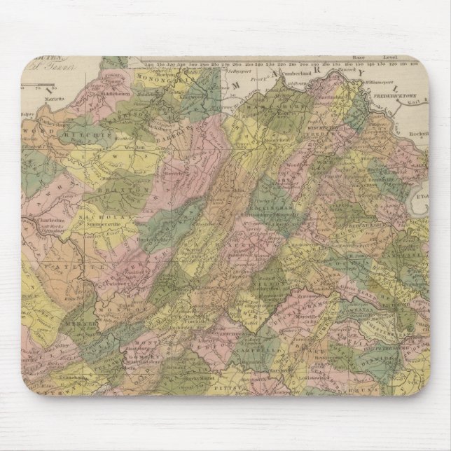 Tapis De Souris Nouvelle Carte De La Virginie (Devant)