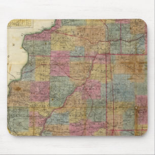 Tapis De Souris Nouvelle carte de l'état de l'Illinois 2