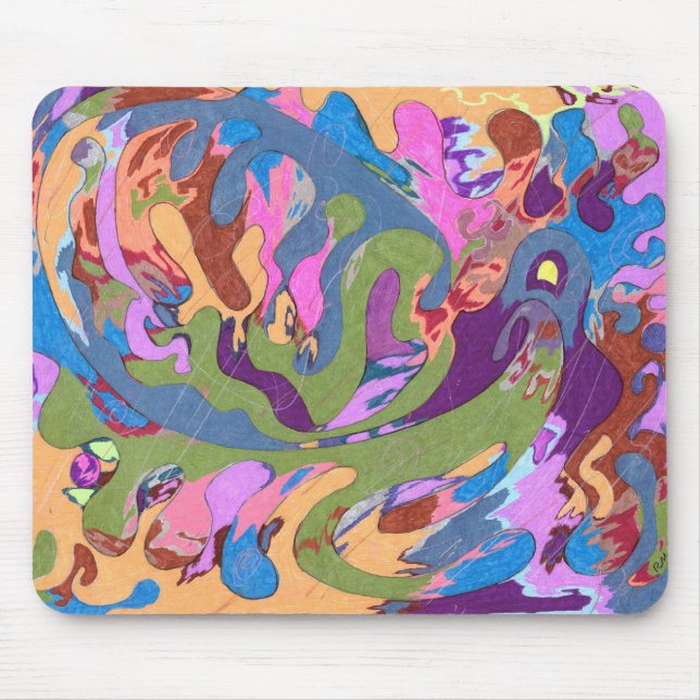 Tapis De Souris "Noyer" l'art Abstrait (Devant)