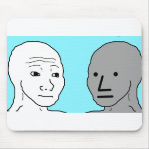 Tapis De Souris NPC Wojak non joueur personnage Mème cadeau