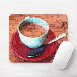Tapis De Souris Nuage de mot de tasse et de cuillère de café