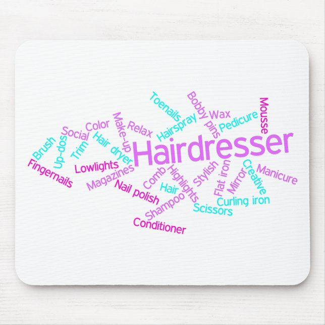 Tapis De Souris Nuage Mousepad de mot de coiffeur (Devant)