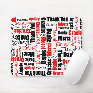 Tapis De Souris Nuage rouge et noir de mot de Merci