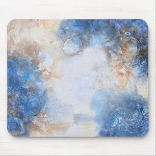 Tapis De Souris Nuages Texturés Bleu Abstrait & Sable