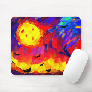 Tapis De Souris Nuit Abstraite d'Halloween moderne
