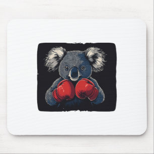 Tapis De Souris Nuit De Combat Avec L'Ours De Koala En Gants Costu