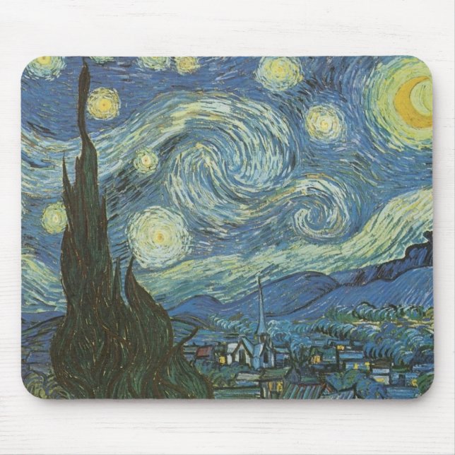 Tapis De Souris Nuit étoilée par Vincent Van Gogh (Devant)