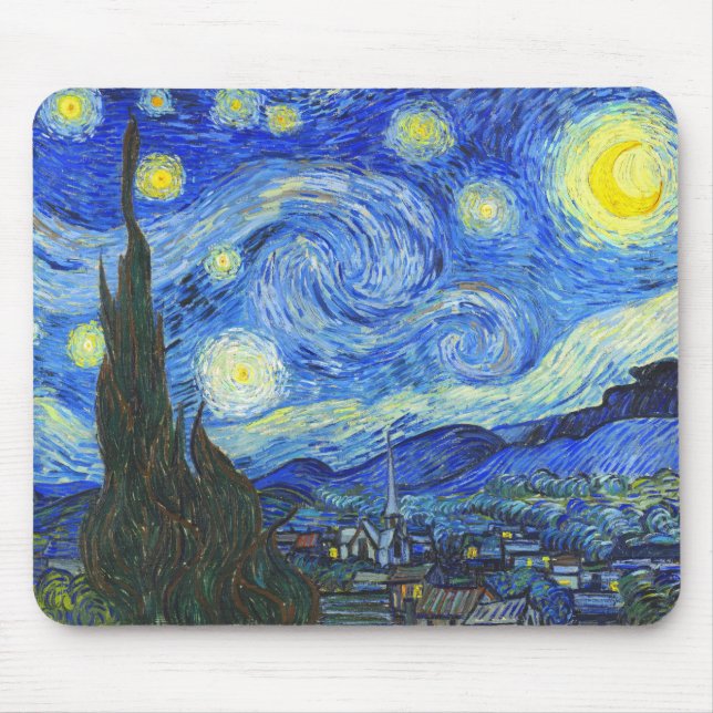 Tapis De Souris Nuit étoilée par Vincent van Gogh (Devant)