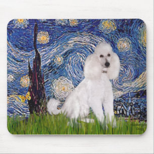 Tapis De Souris Nuit étoilée - Poodle blanc standard (C)