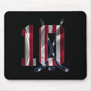 Tapis De Souris Numéro 10 Ans Hockey sur glace 10e Anniversaire