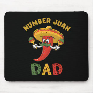 Tapis De Souris Numéro Un Papa Funny Fête des pères Mexicaine Juan