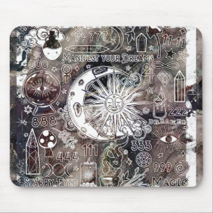 Tapis De Souris Numérologie Chanceuse Magie Manifestante Galaxie G