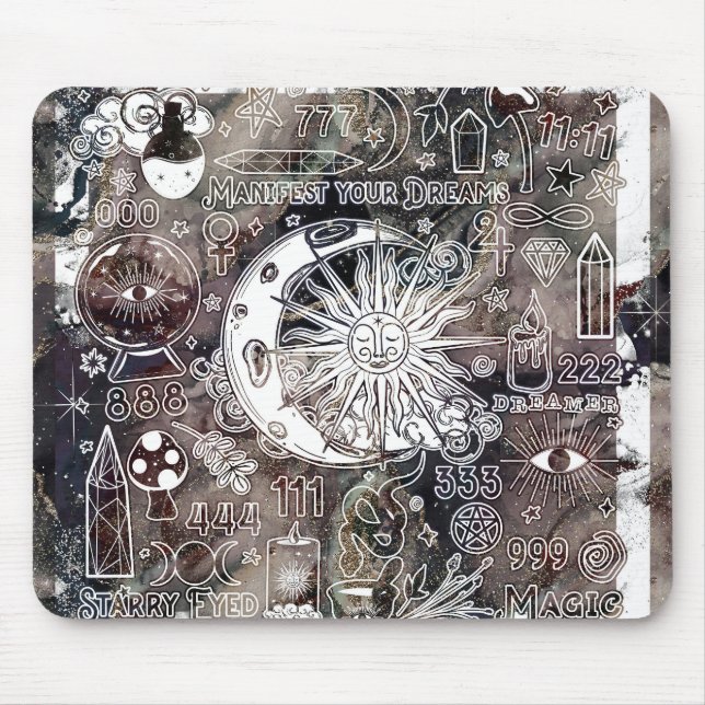 Tapis De Souris Numérologie Chanceuse Magie Manifestante Galaxie G (Devant)