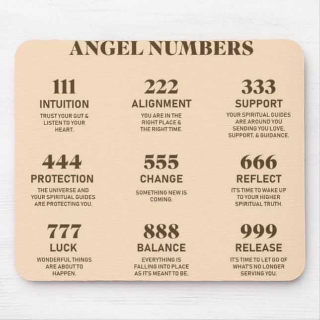Tapis De Souris Numéros d'ange spirituel (Devant)