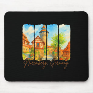 Tapis De Souris Nuremberg Allemagne Voyage Coup de pinceau Rencont