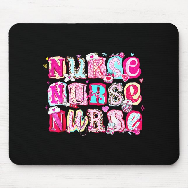 Tapis De Souris Nurse Valentines Stethoscope Valentine Nursing Gir (Devant)